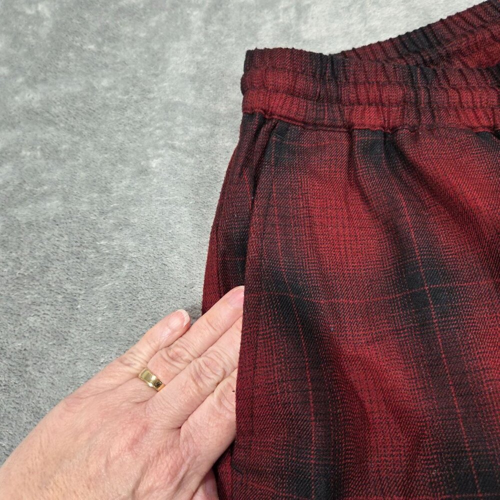 Stussy Pants Mens Small Red Black Shadow Bryan Plaid Wool Blend Skater Surf - Picture 3 of 12